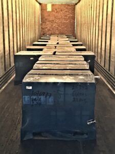 Transload of crates.